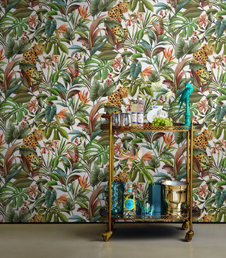 Jungle peel and stick wallpaper DB20105 bar cart from Daisy Bennett Designs