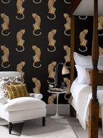 Leopard peel and stick wallpaper DB20200 bedroom from Daisy Bennett Designs