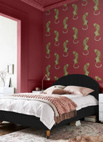 Leopard peel and stick wallpaper DB20201 bedroom from Daisy Bennett Designs
