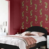 Leopard peel and stick wallpaper DB20201 bedroom from Daisy Bennett Designs