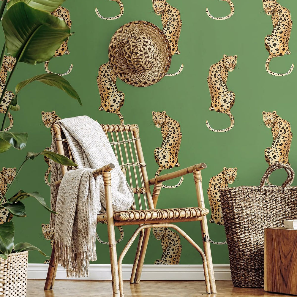 
                  
                    Leopard peel and stick wallpaper DB20204 living room from Daisy Bennett Designs
                  
                