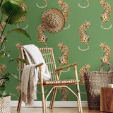 Leopard peel and stick wallpaper DB20204 living room from Daisy Bennett Designs