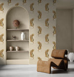 Leopard peel and stick wallpaper DB20205 living room from Daisy Bennett Designs
