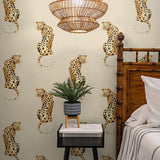Leopard peel and stick wallpaper DB20205 bedroom from Daisy Bennett Designs
