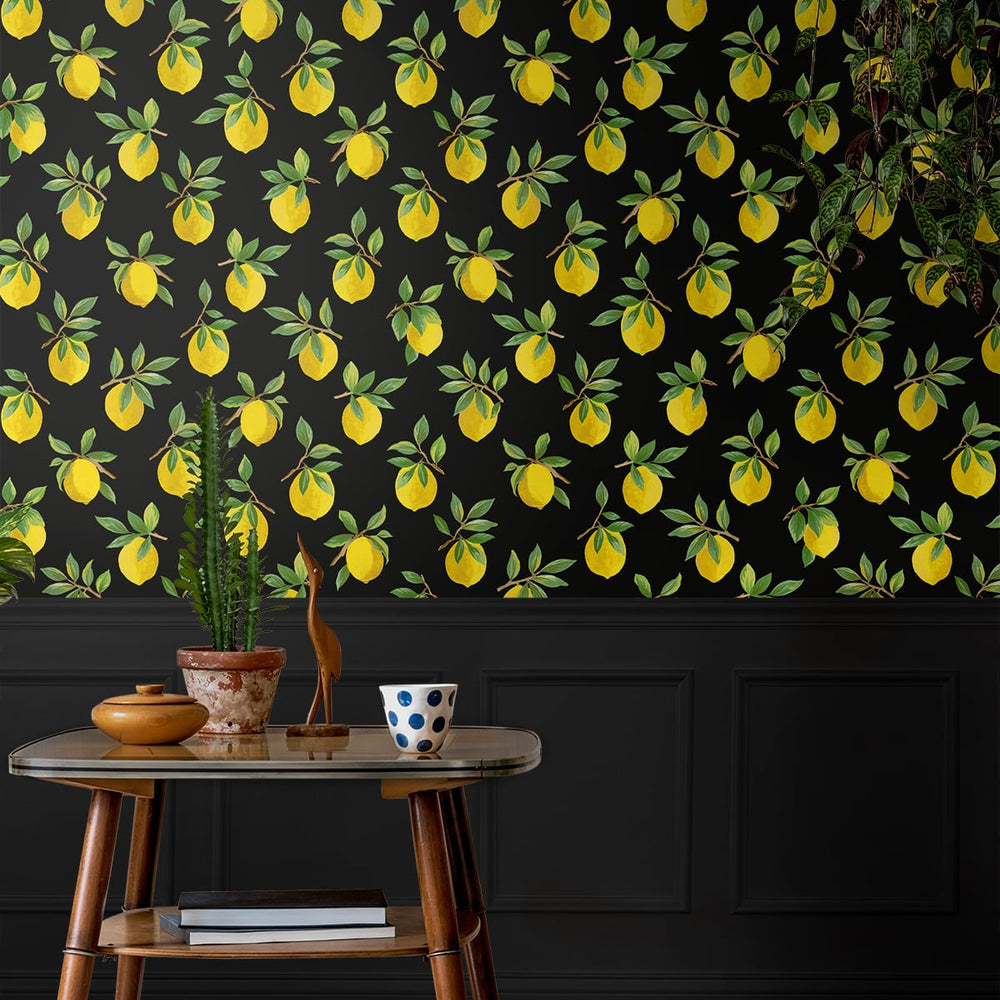 
                  
                    Lemon peel and stick wallpaper dining room DB20400 from Daisy Bennett Designs
                  
                