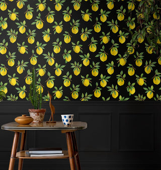 Lemon peel and stick wallpaper dining room DB20400 from Daisy Bennett Designs