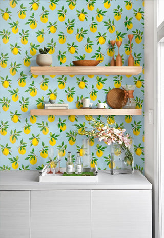 Lemon peel and stick wallpaper kitchen DB20402 from Daisy Bennett Designs