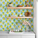 Lemon peel and stick wallpaper kitchen DB20402 from Daisy Bennett Designs