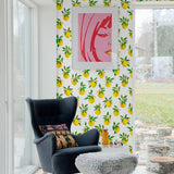 Lemon peel and stick wallpaper living room DB20403 from Daisy Bennett Designs