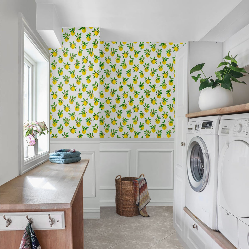 
                  
                    Lemon peel and stick wallpaper laundry room DB20403 from Daisy Bennett Designs
                  
                