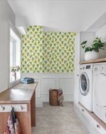 Lemon peel and stick wallpaper laundry room DB20403 from Daisy Bennett Designs