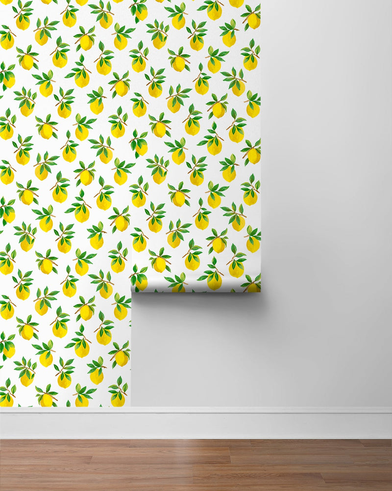 Lemon peel and stick wallpaper roll DB20403 from Daisy Bennett Designs