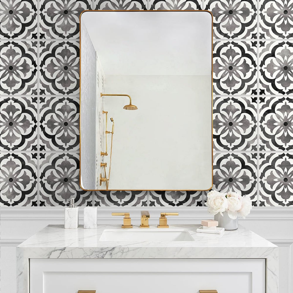 
                  
                    Faux tile peel and stick wallpaper DB20500 bathroom from Daisy Bennett Designs
                  
                