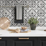 Faux tile peel and stick wallpaper DB20500 backsplash from Daisy Bennett Designs