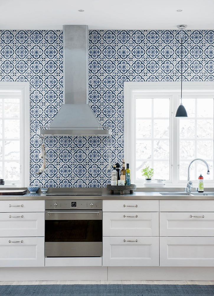 Faux tile peel and stick wallpaper DB20502 backsplash from Daisy Bennett Designs