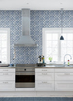 Faux tile peel and stick wallpaper DB20502 backsplash from Daisy Bennett Designs