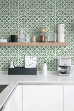 Faux tile peel and stick wallpaper DB20504 kitchen from Daisy Bennett Designs