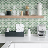 Faux tile peel and stick wallpaper DB20504 kitchen from Daisy Bennett Designs