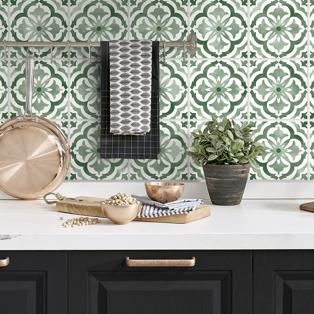 
                  
                    Faux tile peel and stick wallpaper DB20504 backsplash from Daisy Bennett Designs
                  
                