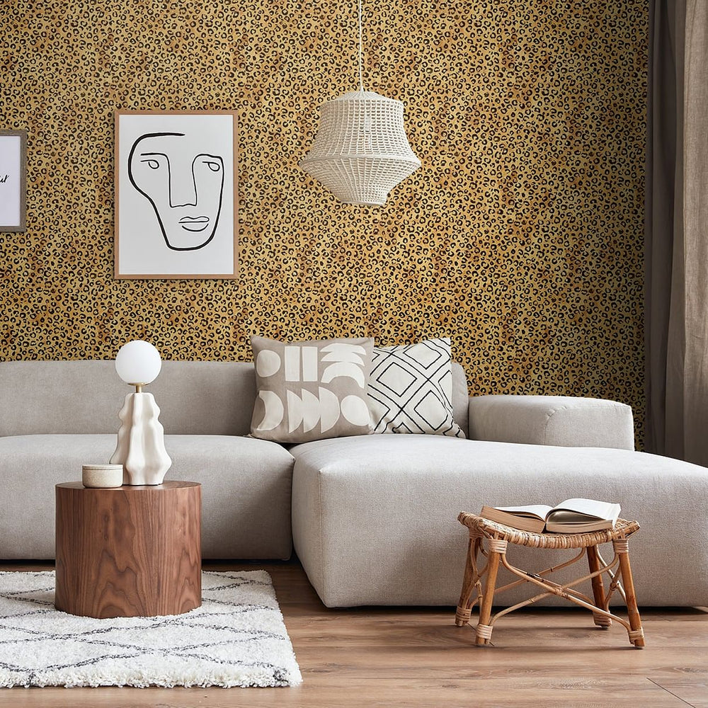 
                  
                    Cheetah print wallpaper DB20606 living room from Daisy Bennett Designs
                  
                