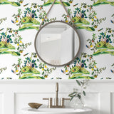 DBW9001 botanical wallpaper bathroom citrus hummingbird from the West Boulevard collection by Daisy Bennett Designs