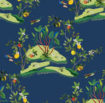 DBW9002 botanical wallpaper citrus hummingbird from the West Boulevard collection by Daisy Bennett Designs