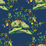 DBW9002 botanical wallpaper citrus hummingbird from the West Boulevard collection by Daisy Bennett Designs