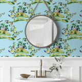 DBW9003 botanical wallpaper bathroom citrus hummingbird from the West Boulevard collection by Daisy Bennett Designs