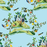 DBW9003 botanical wallpaper citrus hummingbird from the West Boulevard collection by Daisy Bennett Designs