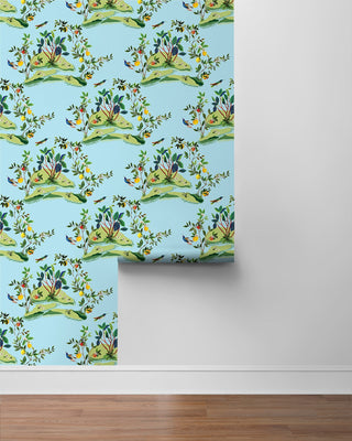 DBW9003 botanical wallpaper roll citrus hummingbird from the West Boulevard collection by Daisy Bennett Designs