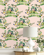 DBW9004 botanical wallpaper decor citrus hummingbird from the West Boulevard collection by Daisy Bennett Designs