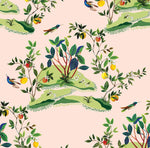 DBW9004 botanical wallpaper citrus hummingbird from the West Boulevard collection by Daisy Bennett Designs