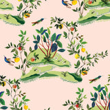 DBW9004 botanical wallpaper citrus hummingbird from the West Boulevard collection by Daisy Bennett Designs