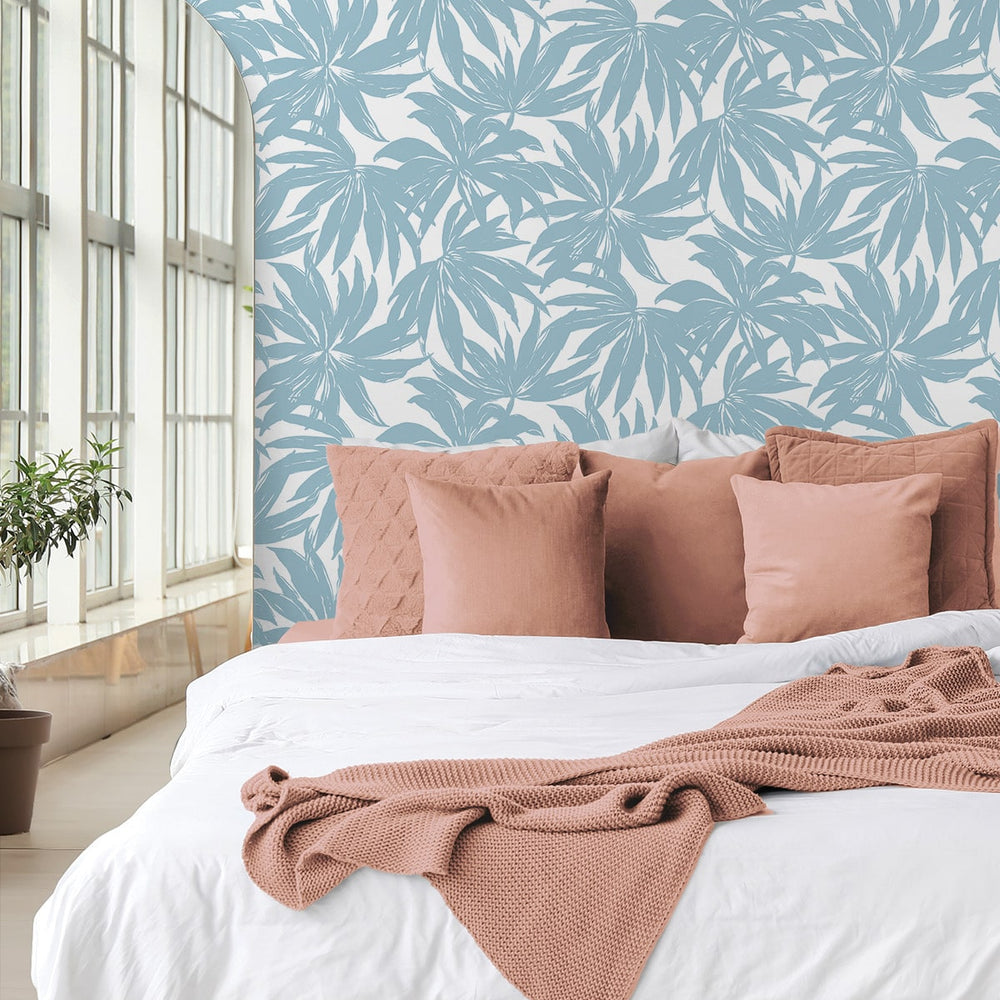 
                  
                    DBW9110 palm leaf wallpaper bedroom from the West Boulevard collection by Daisy Bennett Designs
                  
                