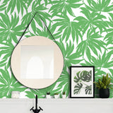 DBW9112 palm leaf wallpaper bathroom from the West Boulevard collection by Daisy Bennett Designs