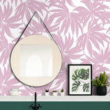 DBW9115 palm leaf wallpaper bathroom from the West Boulevard collection by Daisy Bennett Designs