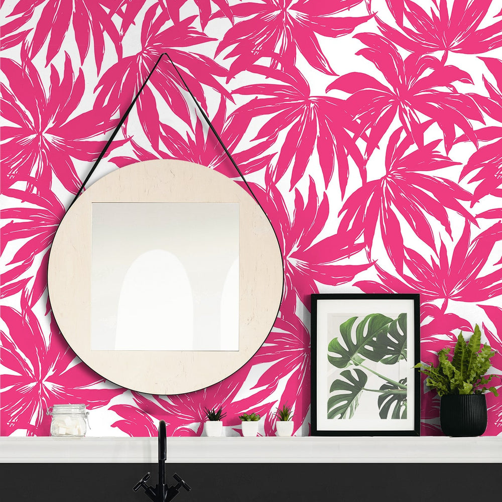 
                  
                    DBW9117 palm leaf wallpaper bathroom from the West Boulevard collection by Daisy Bennett Designs
                  
                