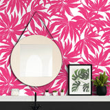 DBW9117 palm leaf wallpaper bathroom from the West Boulevard collection by Daisy Bennett Designs