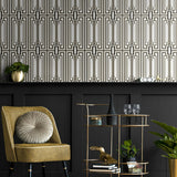 Deco geometric wallpaper living room DC60005 from the Deco 2 collection by Collins & Company