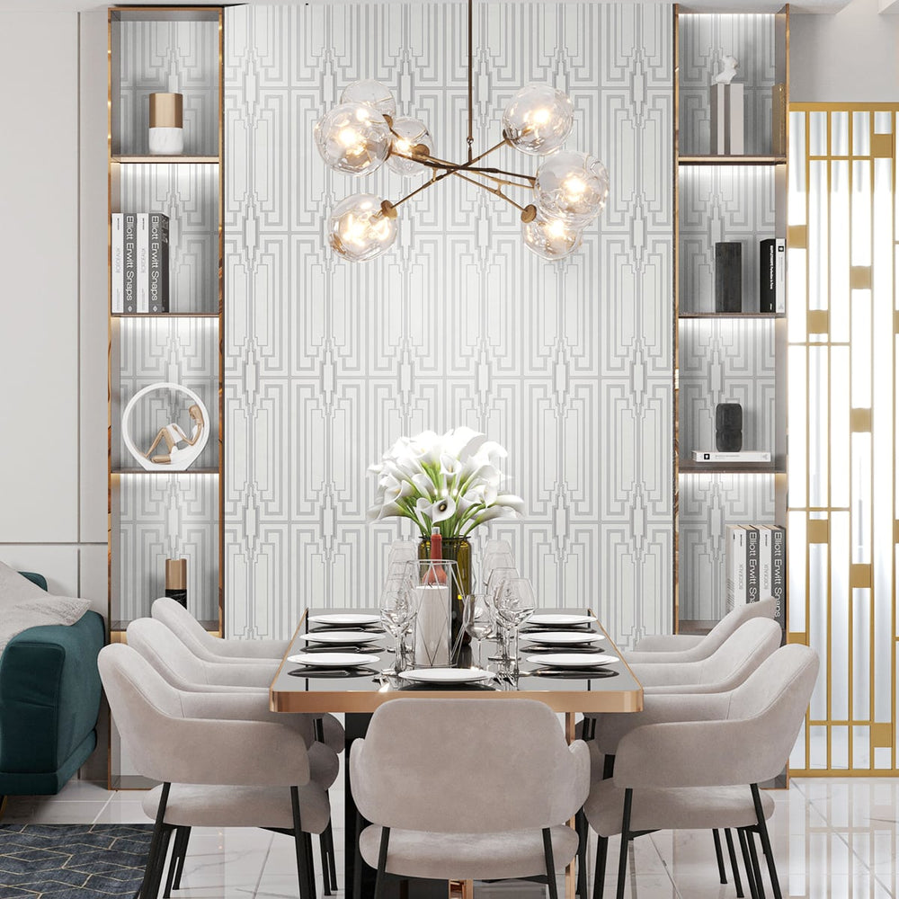 
                  
                    Deco geometric wallpaper dining room DC60013 from the Deco 2 collection by Collins & Company
                  
                