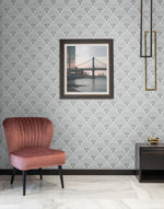 Geometric art deco wallpaper living room  DC60305 from the Deco 2 collection by Collins & Company