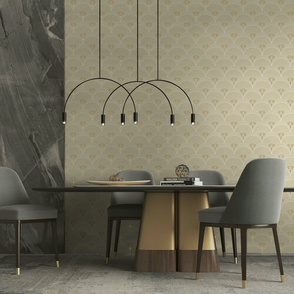 
                  
                    Geometric art deco wallpaper dining room DC60306 from the Deco 2 collection by Collins & Company
                  
                