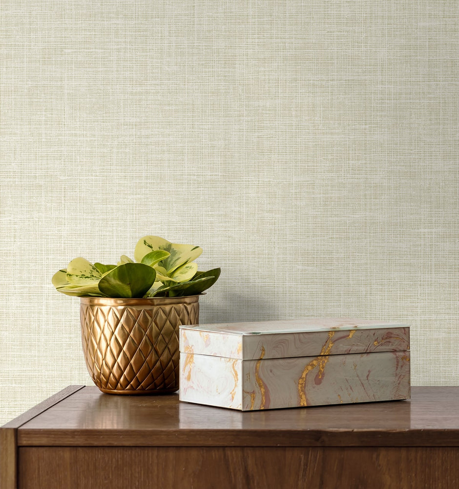DC60406 faux linen wallpaper accent from the Deco 2 collection by Collins & Company