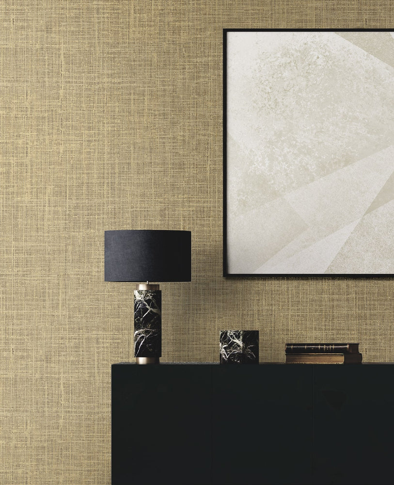 DC60416 faux linen wallpaper accent from the Deco 2 collection by Collins & Company