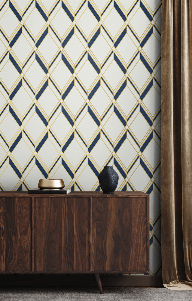 DC60502 geometric wallpaper living room from the Deco 2 collection by Collins & Company