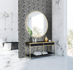 DC60504 geometric wallpaper bathroom  from the Deco 2 collection by Collins & Company