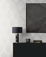 DC60510 geometric wallpaper entryway from the Deco 2 collection by Collins & Company