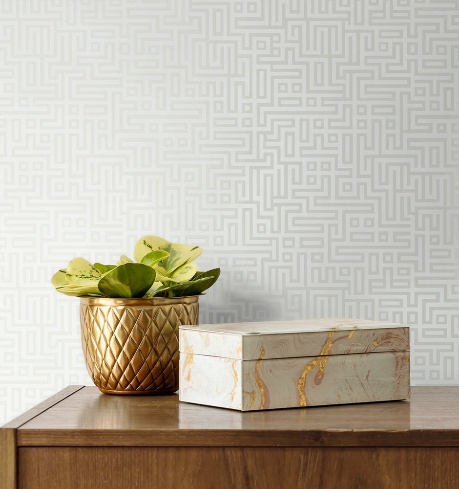 Geometric maze wallpaper decor DC60930 from the Deco 2 collection by Collins & Company