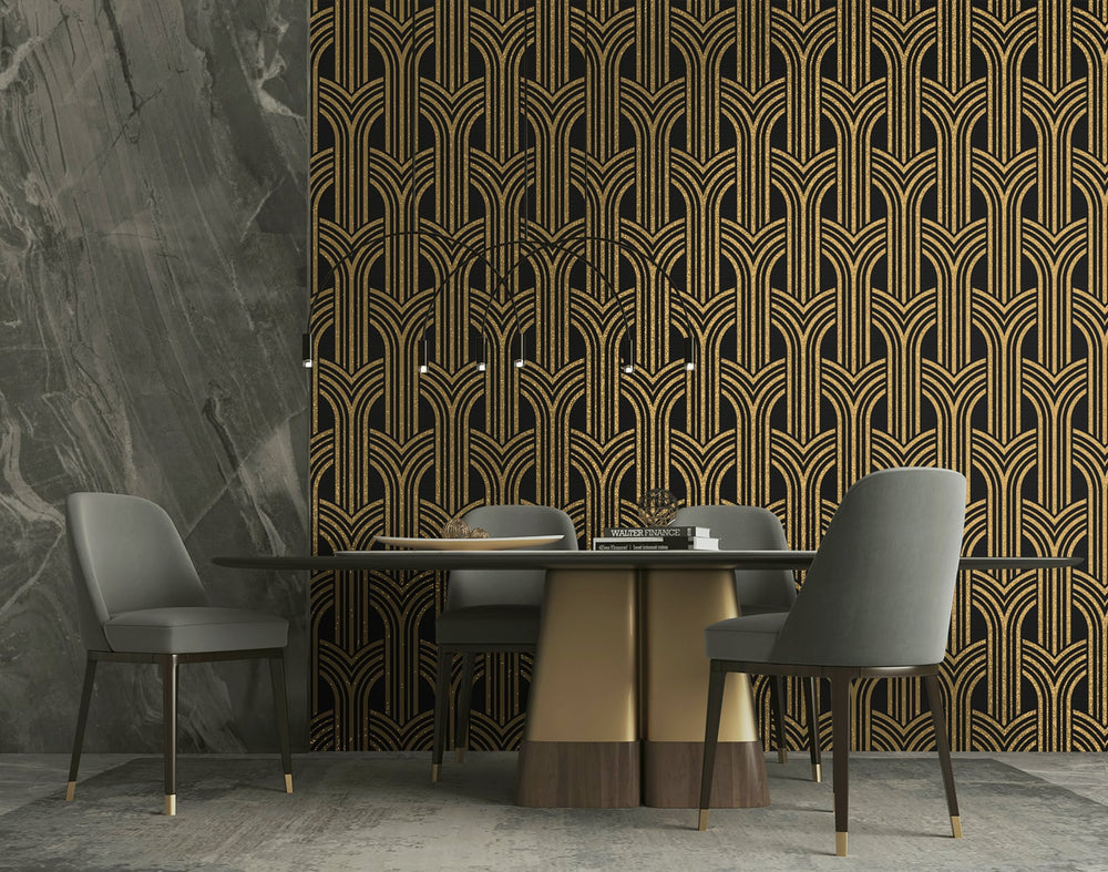 Deco wallpaper dining room geometric DC61310 from the Deco 2 collection by Collins & Company
