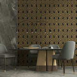 Deco wallpaper dining room geometric DC61310 from the Deco 2 collection by Collins & Company